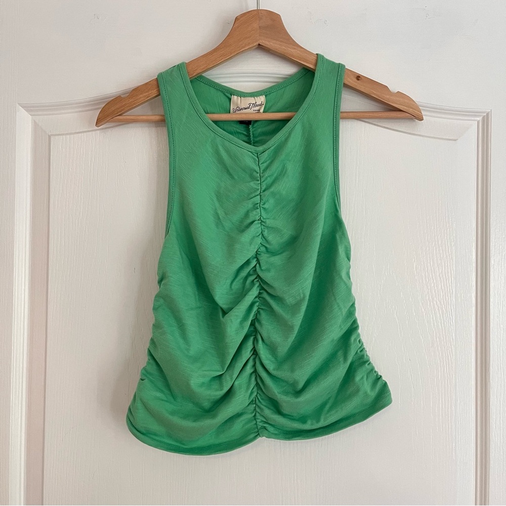 Green High Neck Tank with Cinching